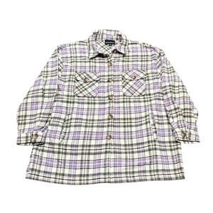 Urban Diction Women's XL Plaid Button Up Shirt Jacket Shacket Oversized Purple‎